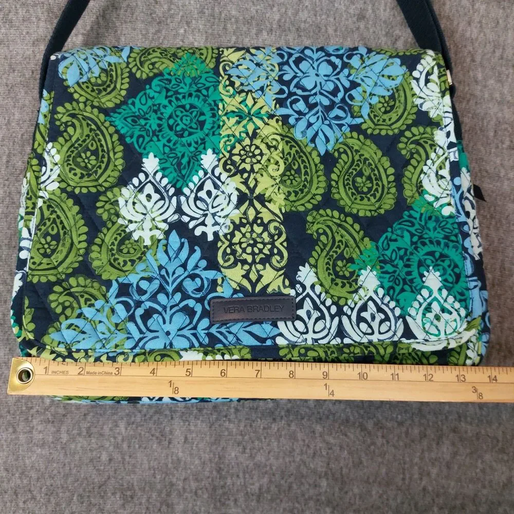 Vera Bradley Essential Messenger Bag Caribbean Seas Retired Pattern